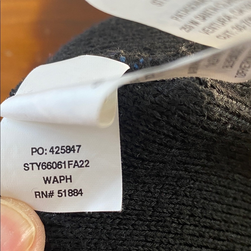 Kids Patagonia winter hat wool blend black patter ski winter outdoor granola - Picture 5 of 5